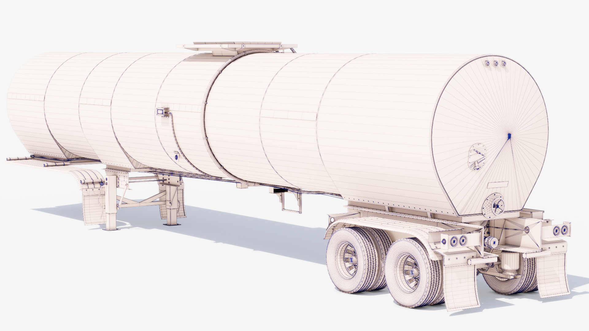 Hot Oil Tank Trailer Low-poly 3D model_18