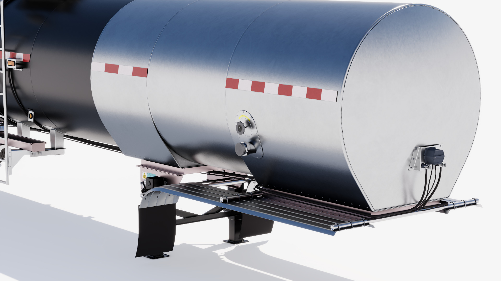 Hot Oil Tank Trailer Low-poly 3D model_11