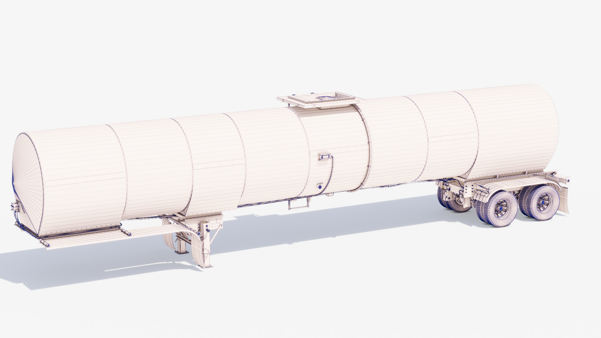 Hot Oil Tank Trailer Low-poly 3D model_14