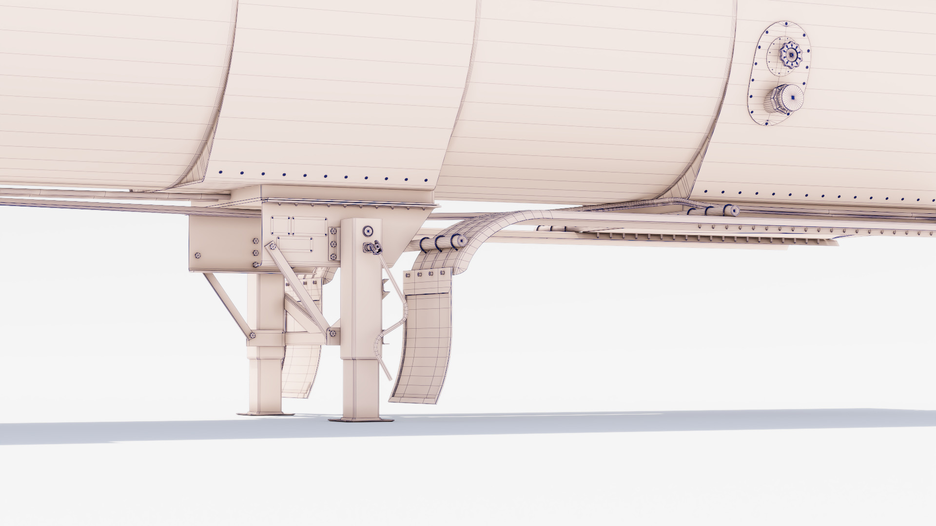 Hot Oil Tank Trailer Low-poly 3D model_24