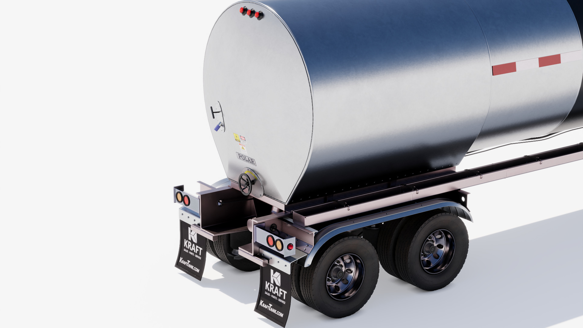Hot Oil Tank Trailer Low-poly 3D model_10