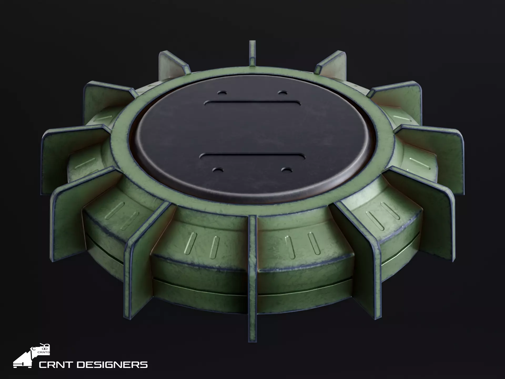 Landmine Low-poly 3D model_0