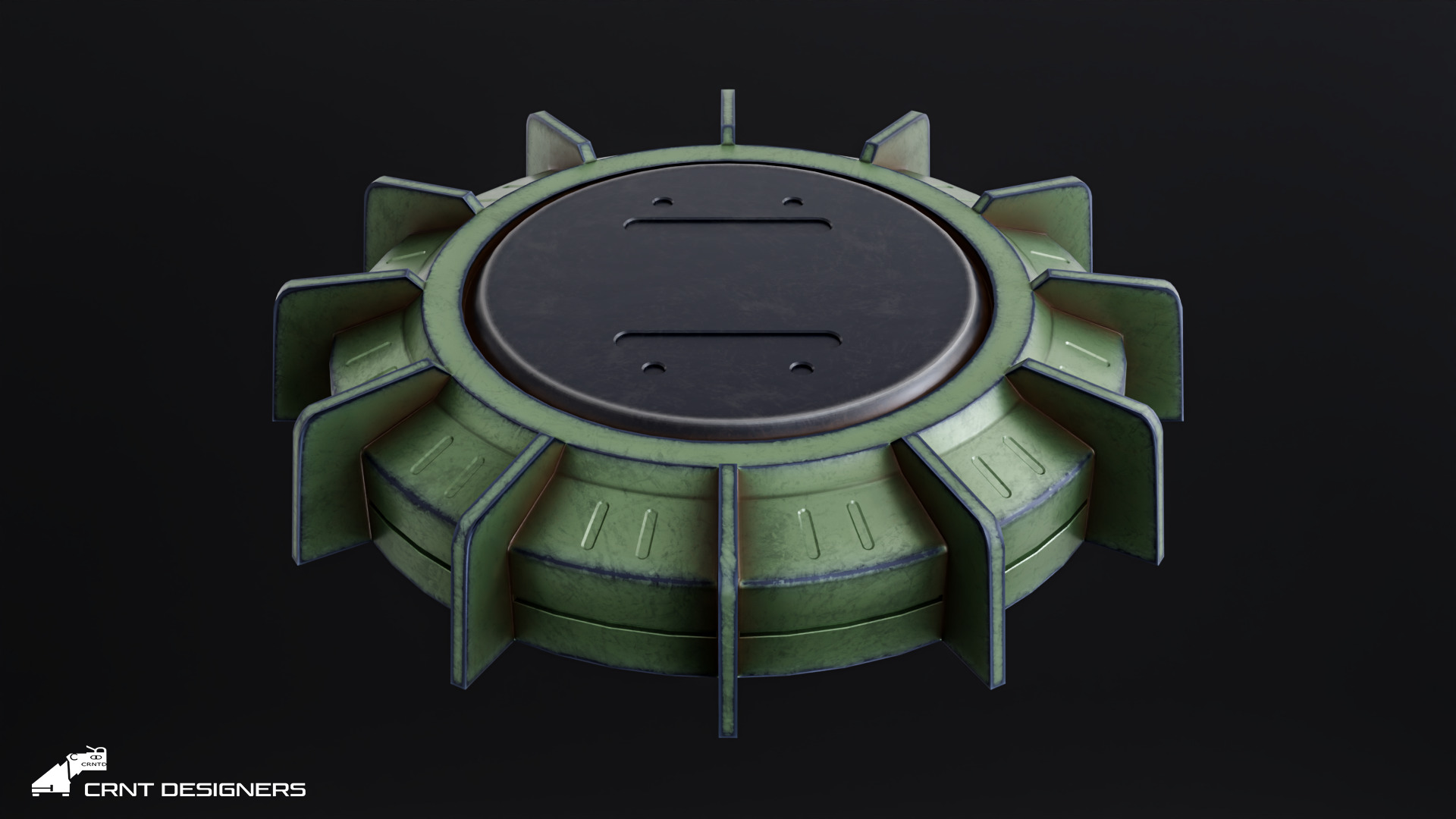 Landmine Low-poly 3D model_1
