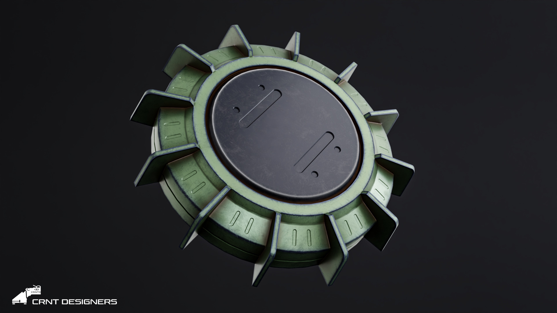 Landmine Low-poly 3D model_9