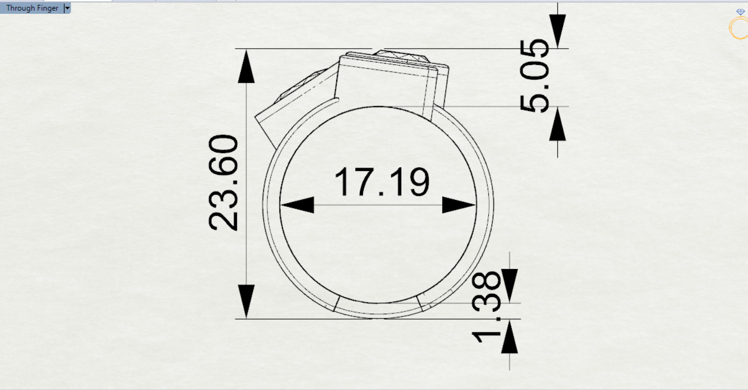  Yellow gold ring with three stones modelgr0124 3D print model_24