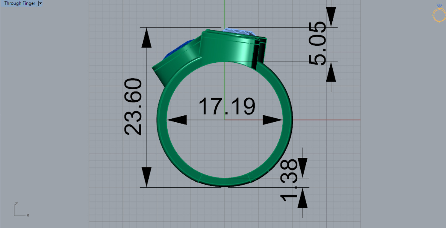  Yellow gold ring with three stones modelgr0124 3D print model_12