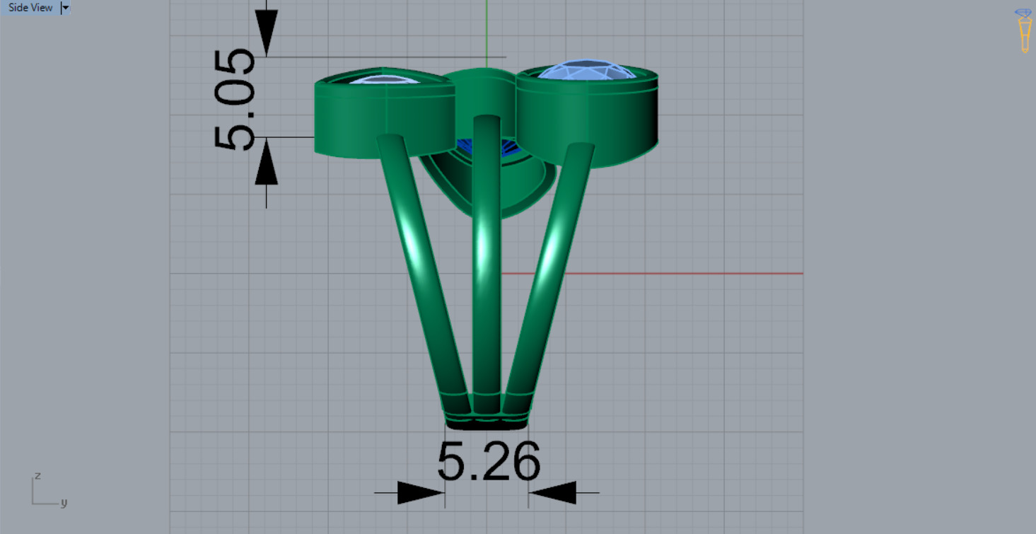  Yellow gold ring with three stones modelgr0124 3D print model_13