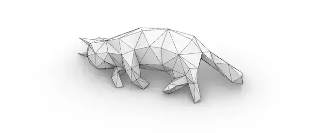 3D Printed Origami Model Kali the Cat