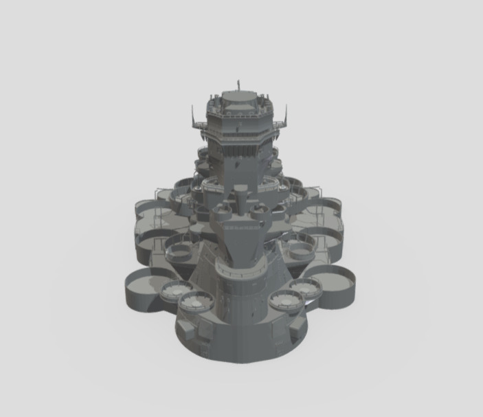 IJN Yamato Superstructure 1-200 and 1-350 Scale Detailed Model 3D print model_4
