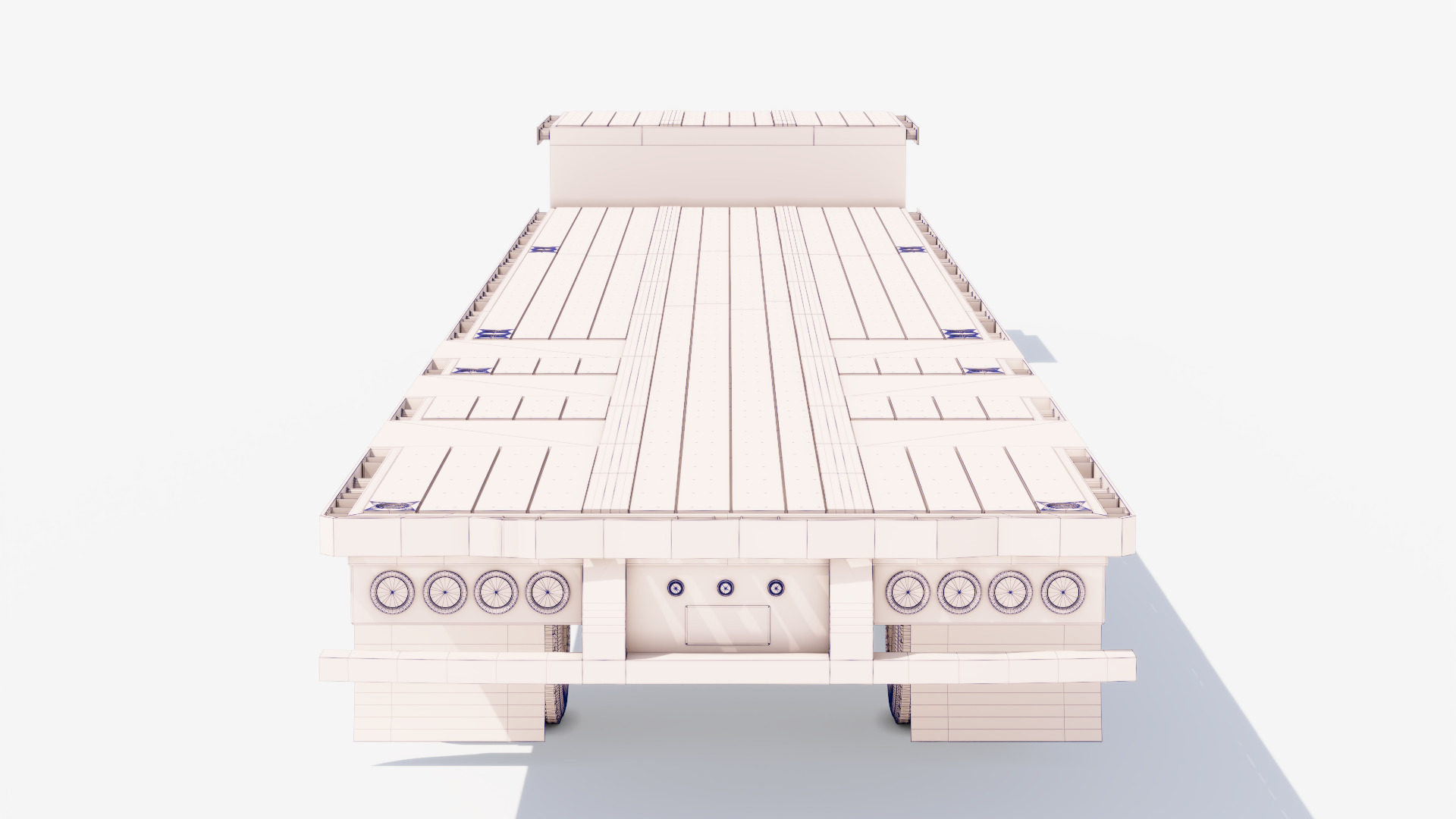 Drop Deck Trailer Low-poly 3D model_26