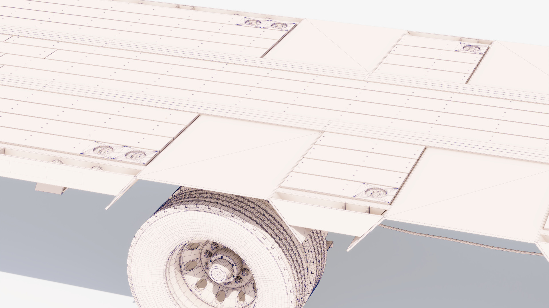 Drop Deck Trailer Low-poly 3D model_24