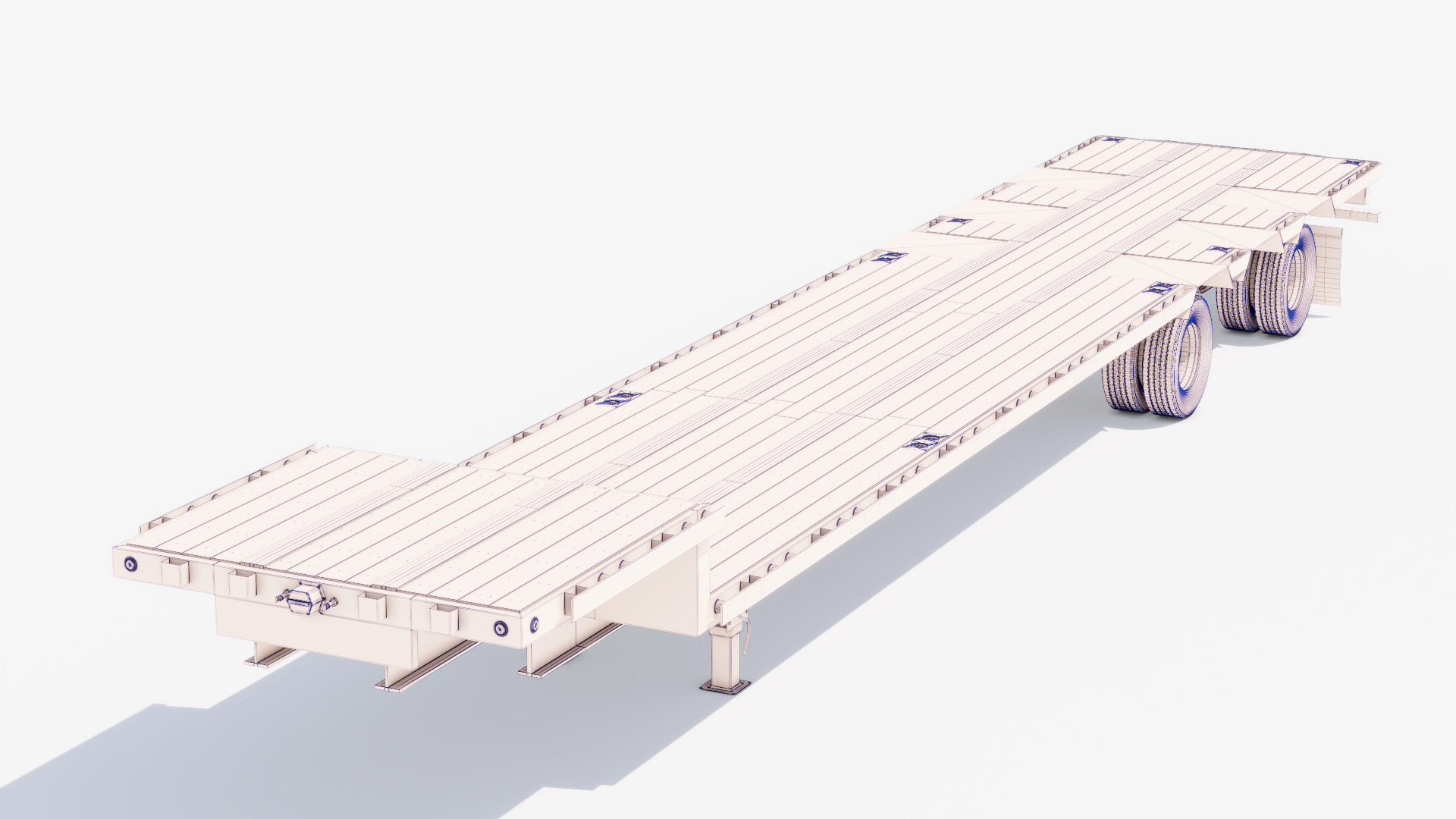 Drop Deck Trailer Low-poly 3D model_20