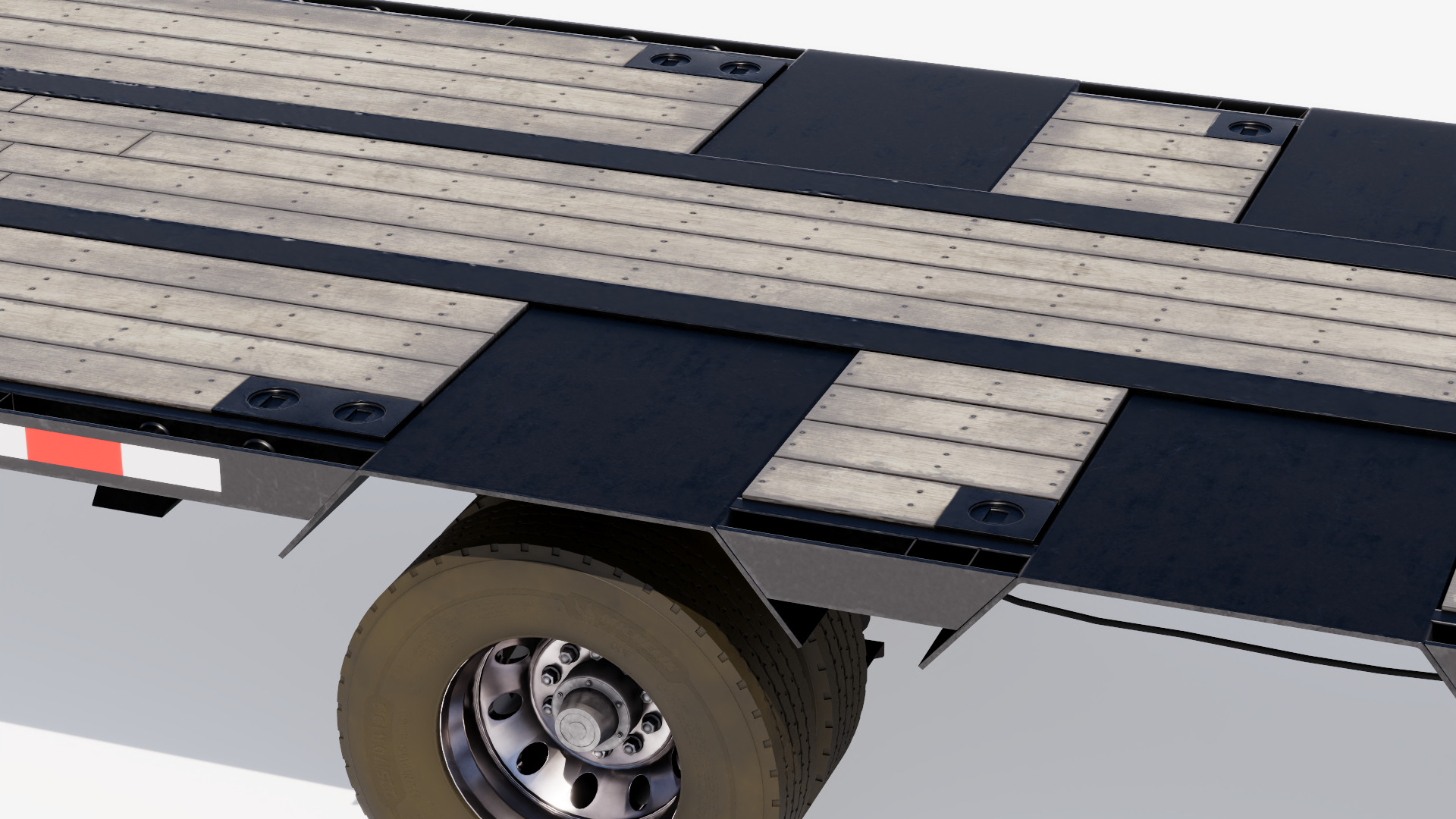 Drop Deck Trailer Low-poly 3D model_11
