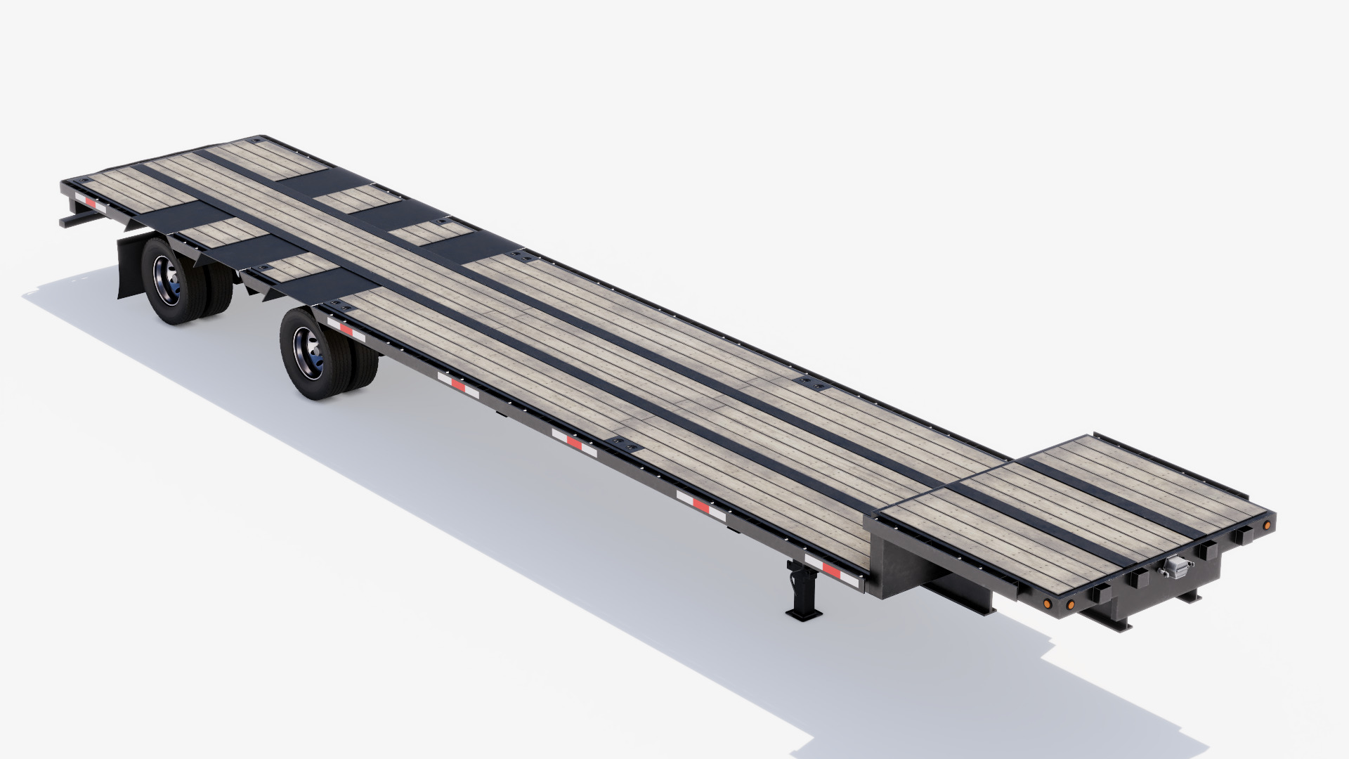 Drop Deck Trailer Low-poly 3D model_3