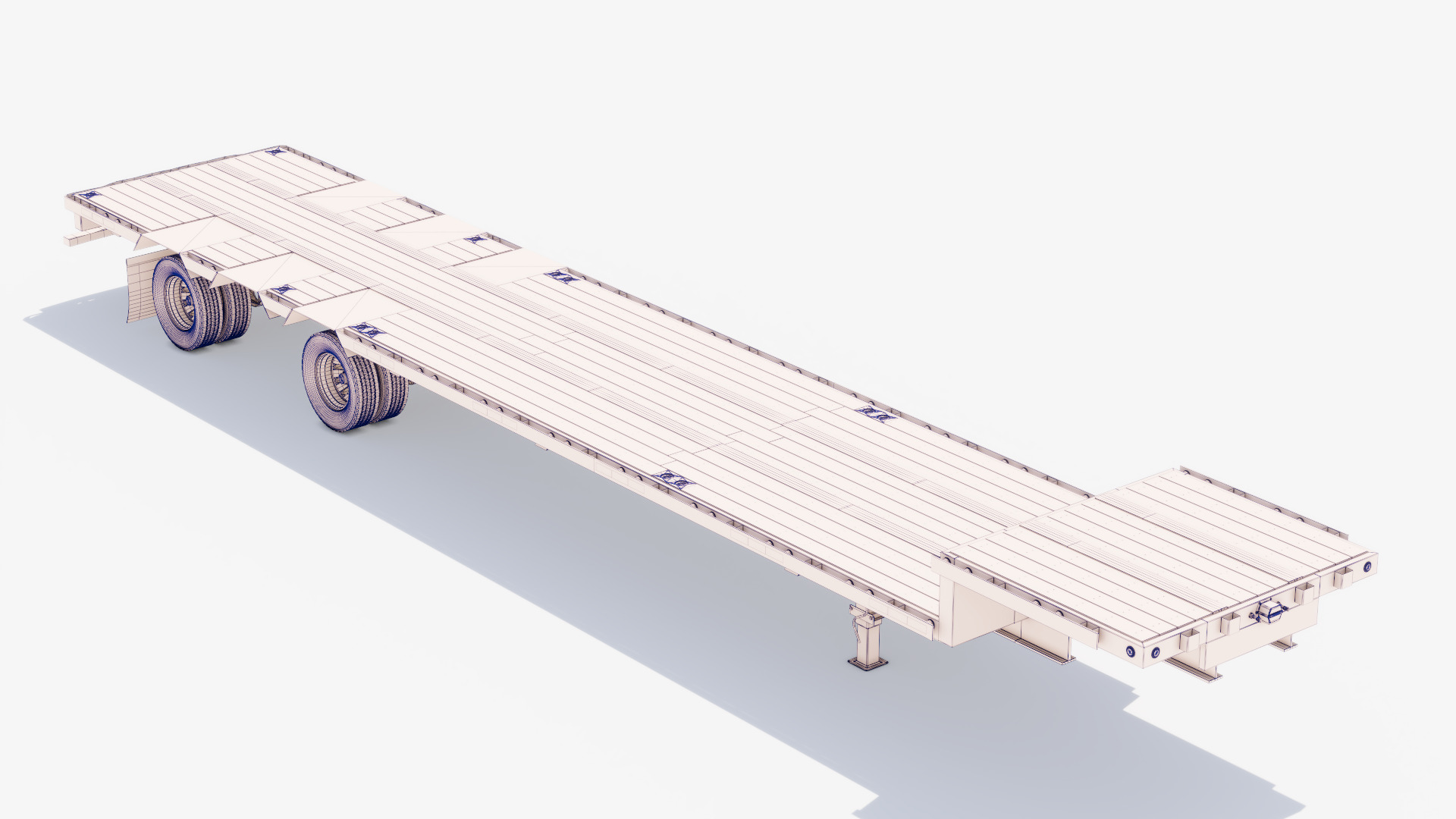 Drop Deck Trailer Low-poly 3D model_16