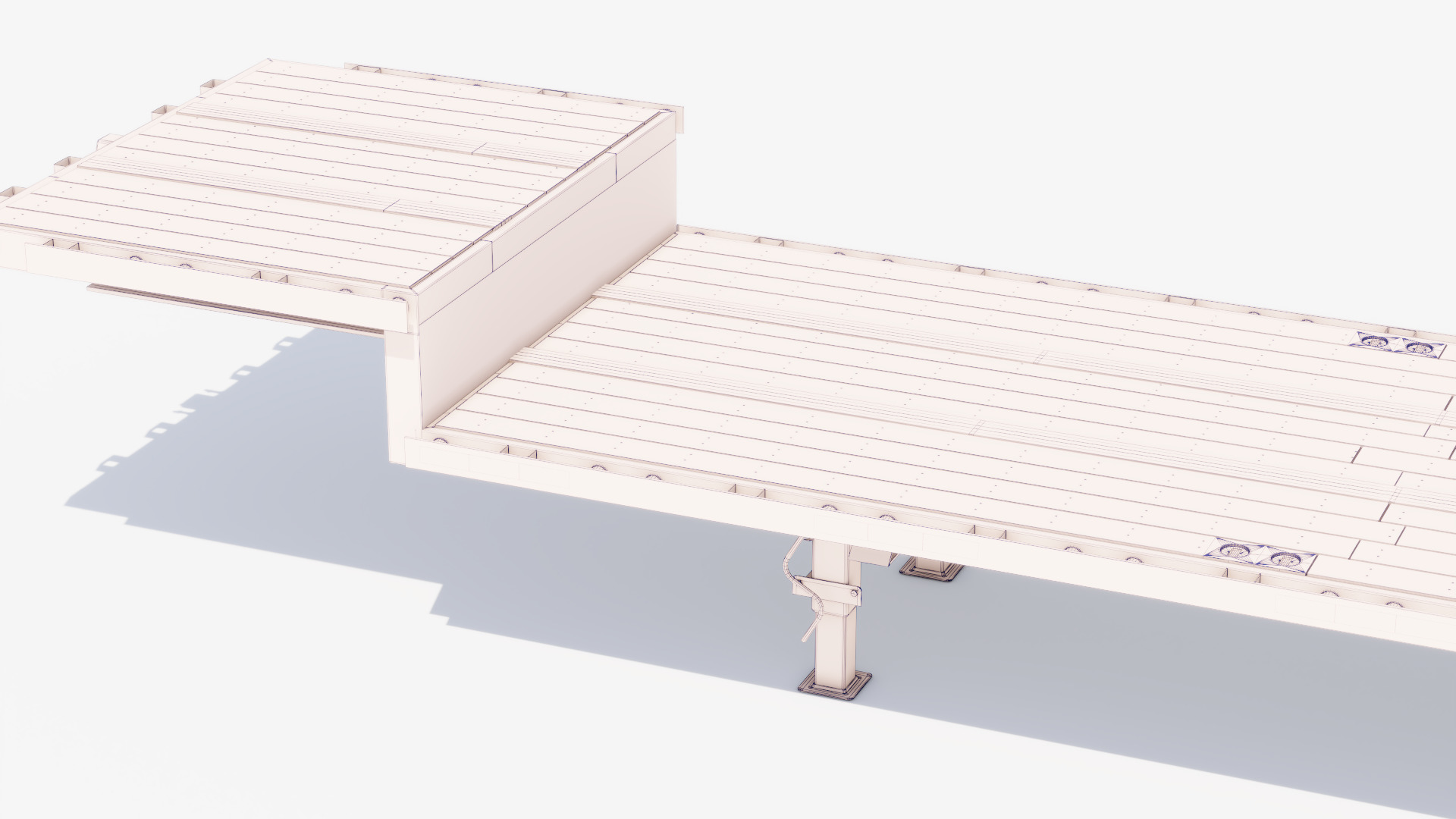 Drop Deck Trailer Low-poly 3D model_25