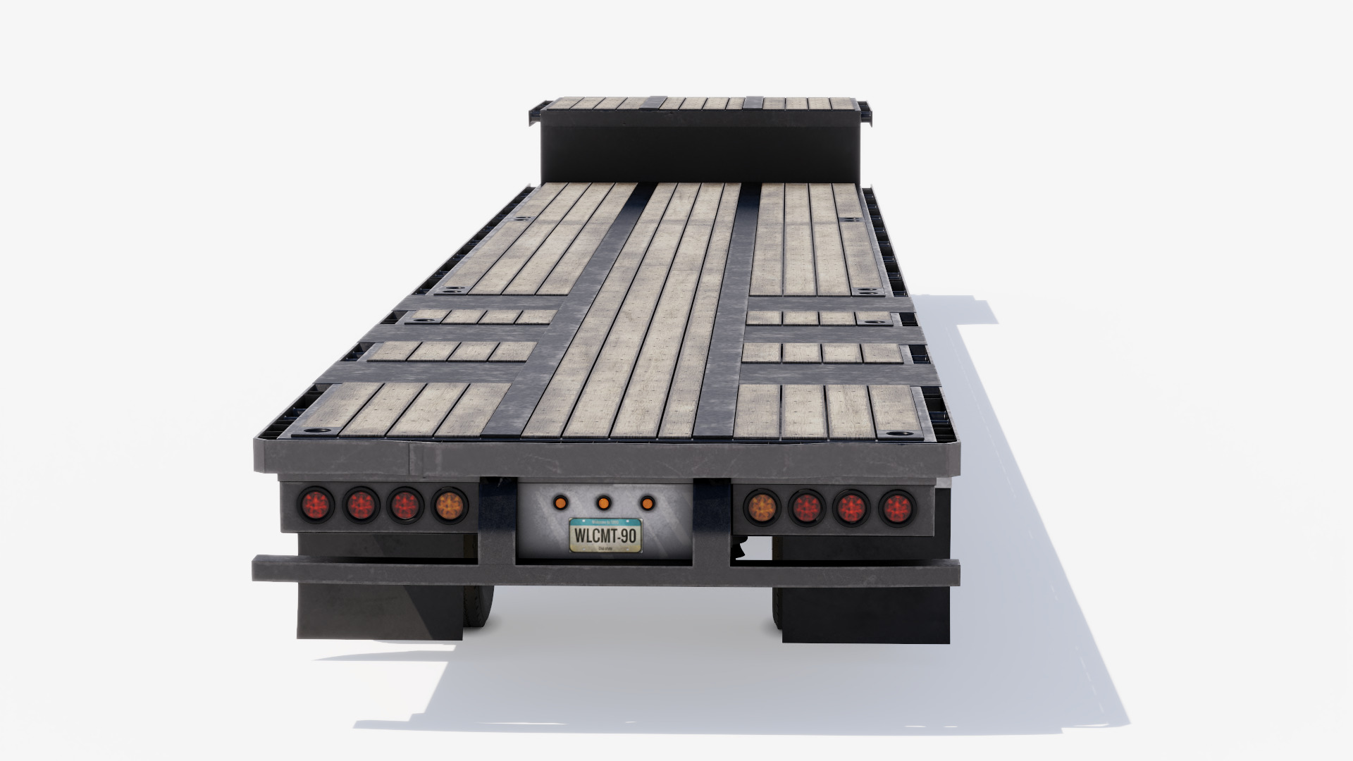 Drop Deck Trailer Low-poly 3D model_5