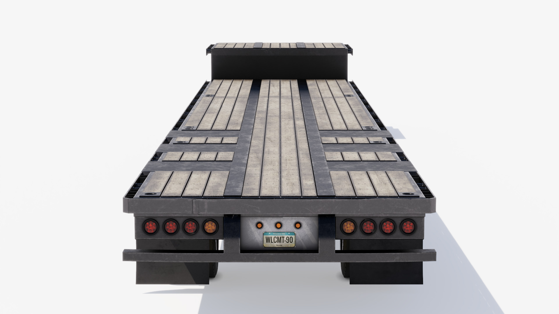 Drop Deck Trailer Low-poly 3D model_13