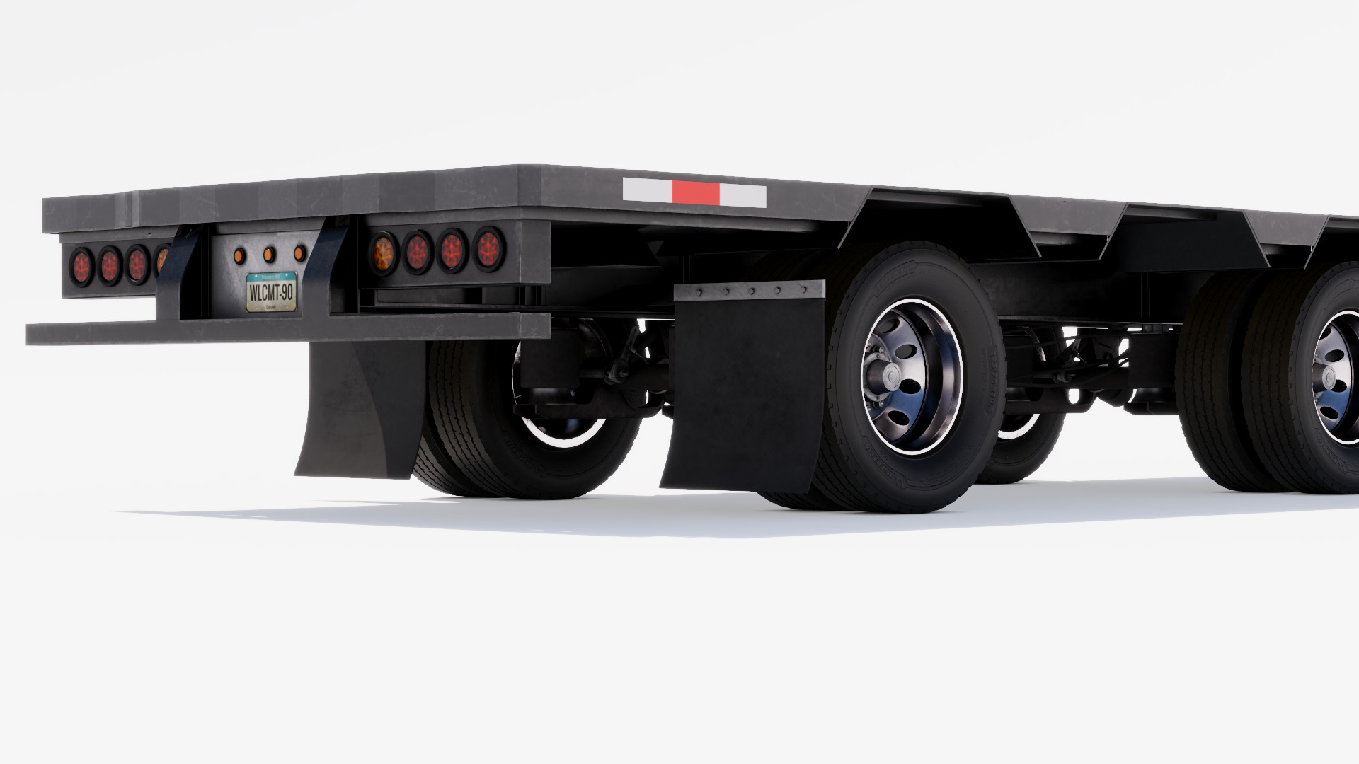 Drop Deck Trailer Low-poly 3D model_6