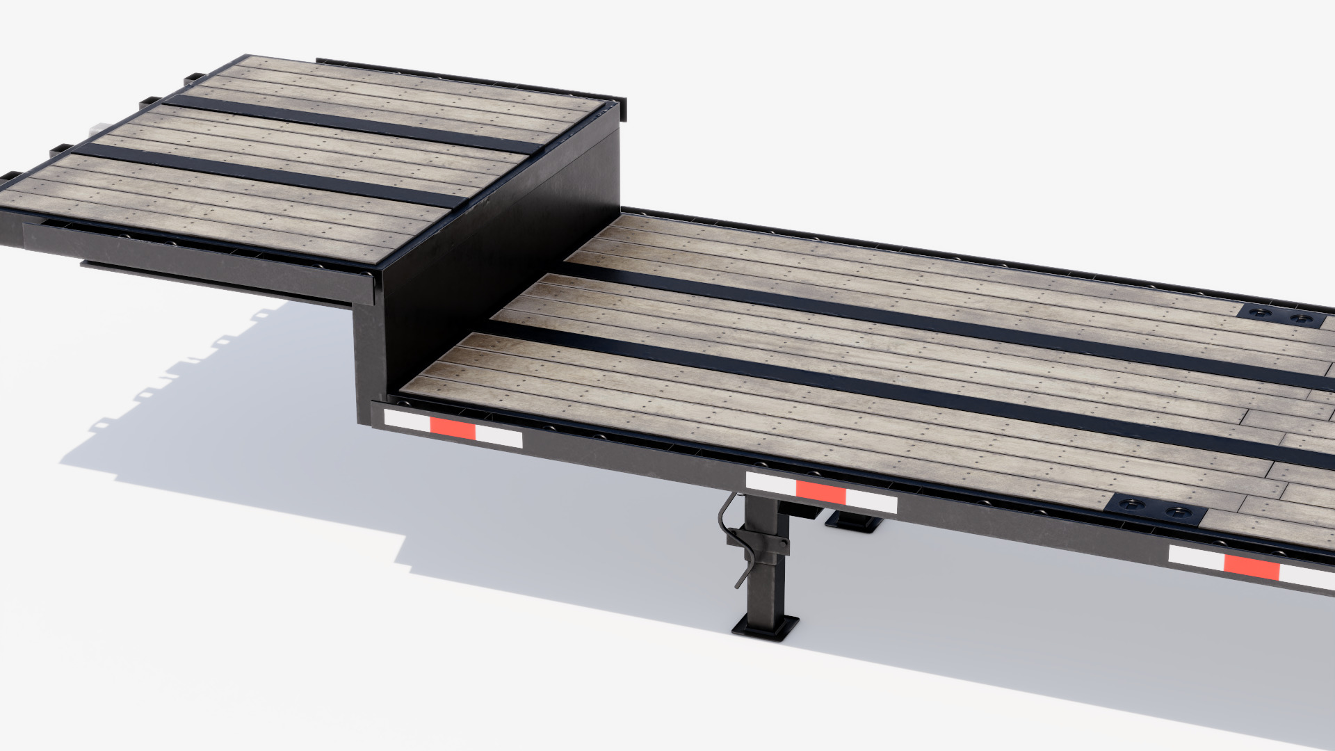 Drop Deck Trailer Low-poly 3D model_12