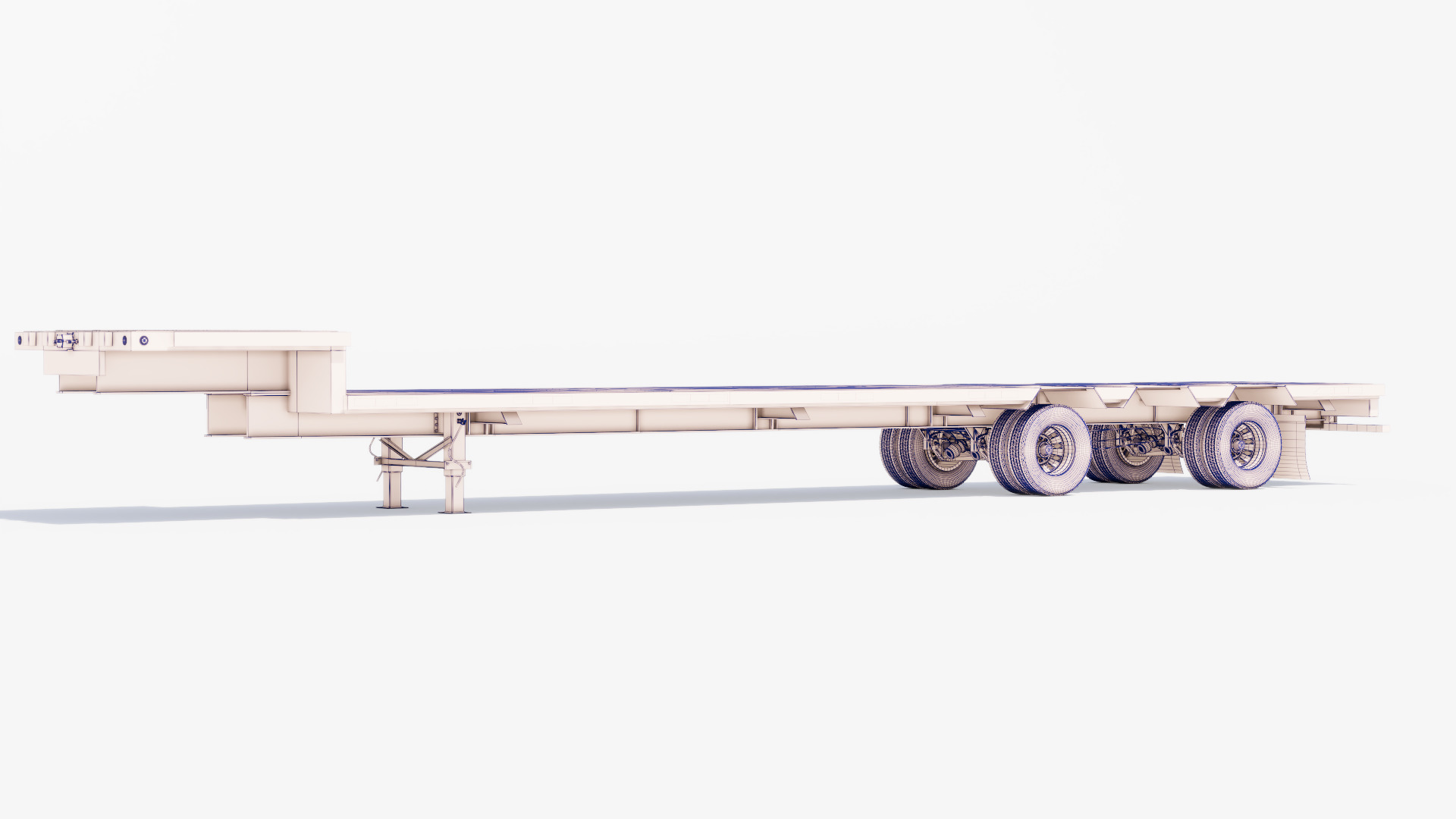 Drop Deck Trailer Low-poly 3D model_15