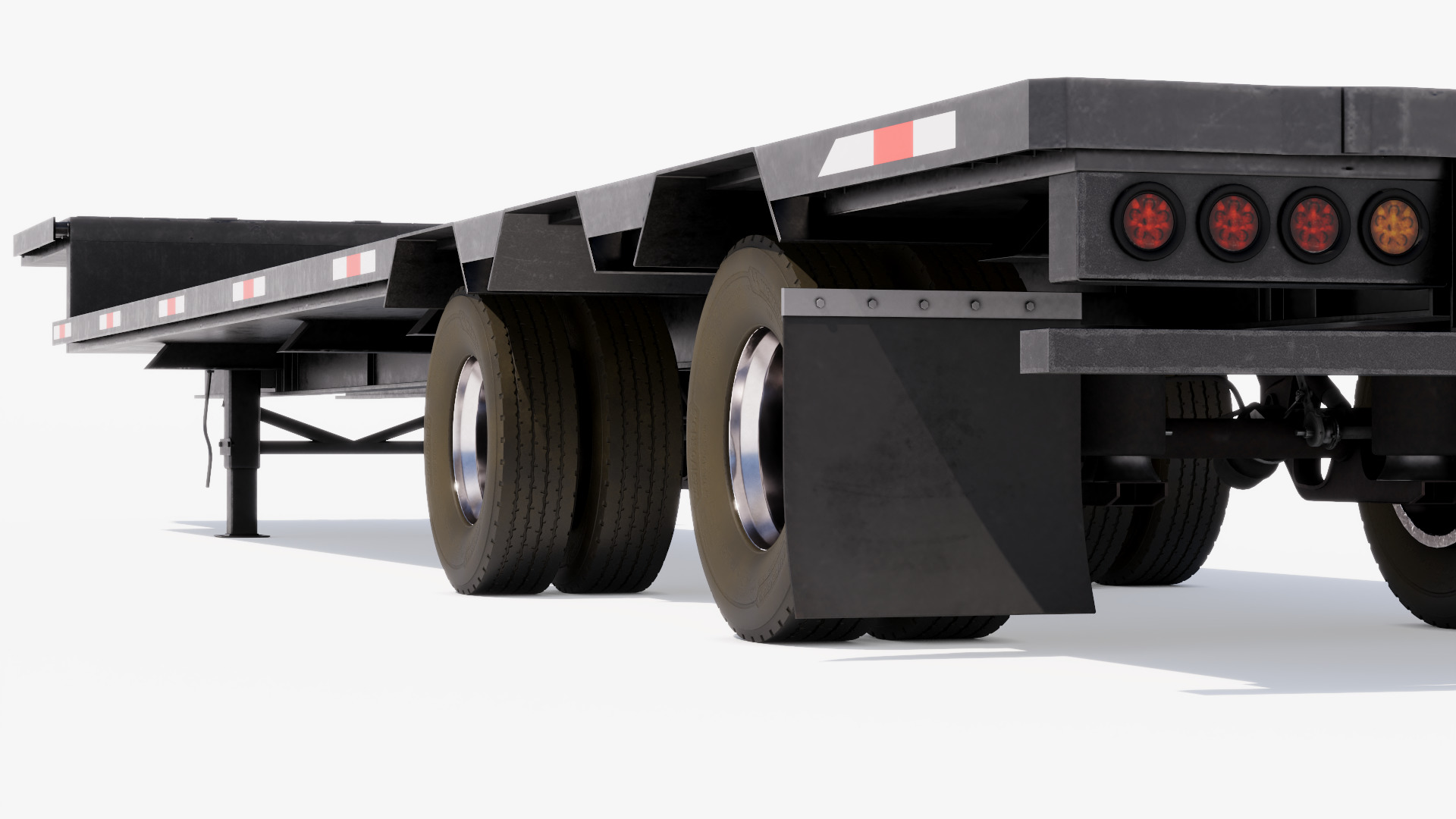 Drop Deck Trailer Low-poly 3D model_9