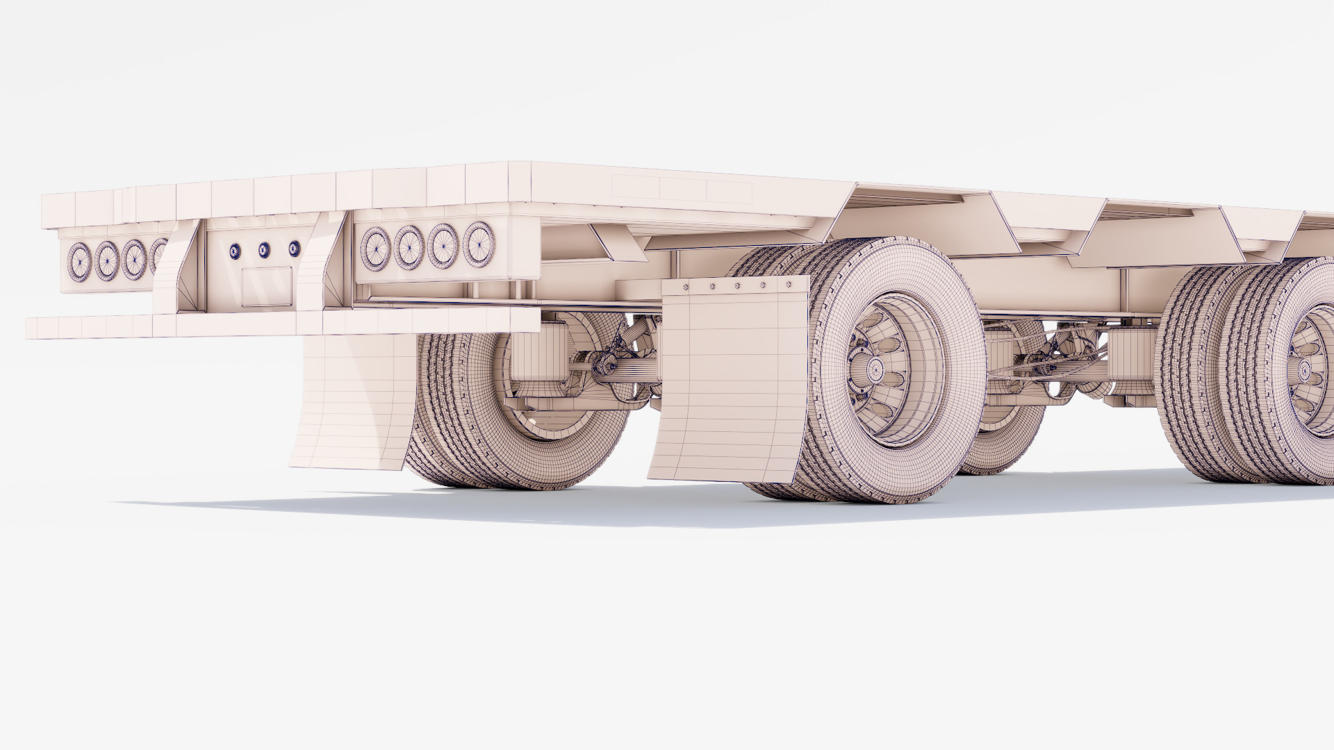 Drop Deck Trailer Low-poly 3D model_19