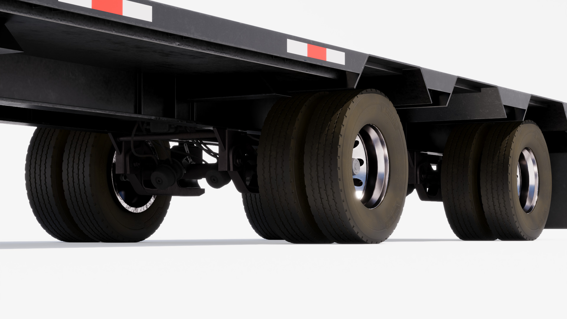 Drop Deck Trailer Low-poly 3D model_8