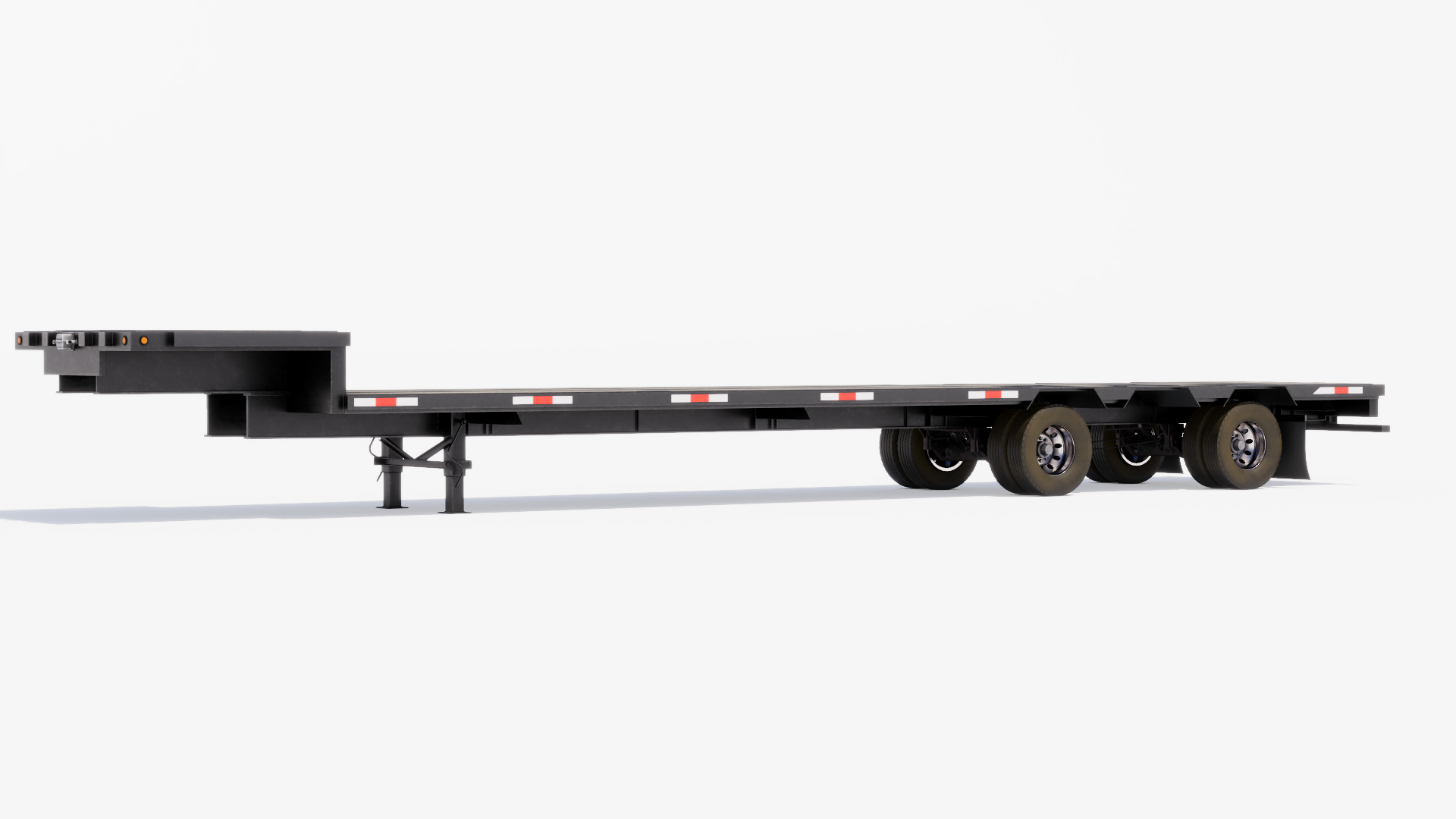 Drop Deck Trailer Low-poly 3D model_2