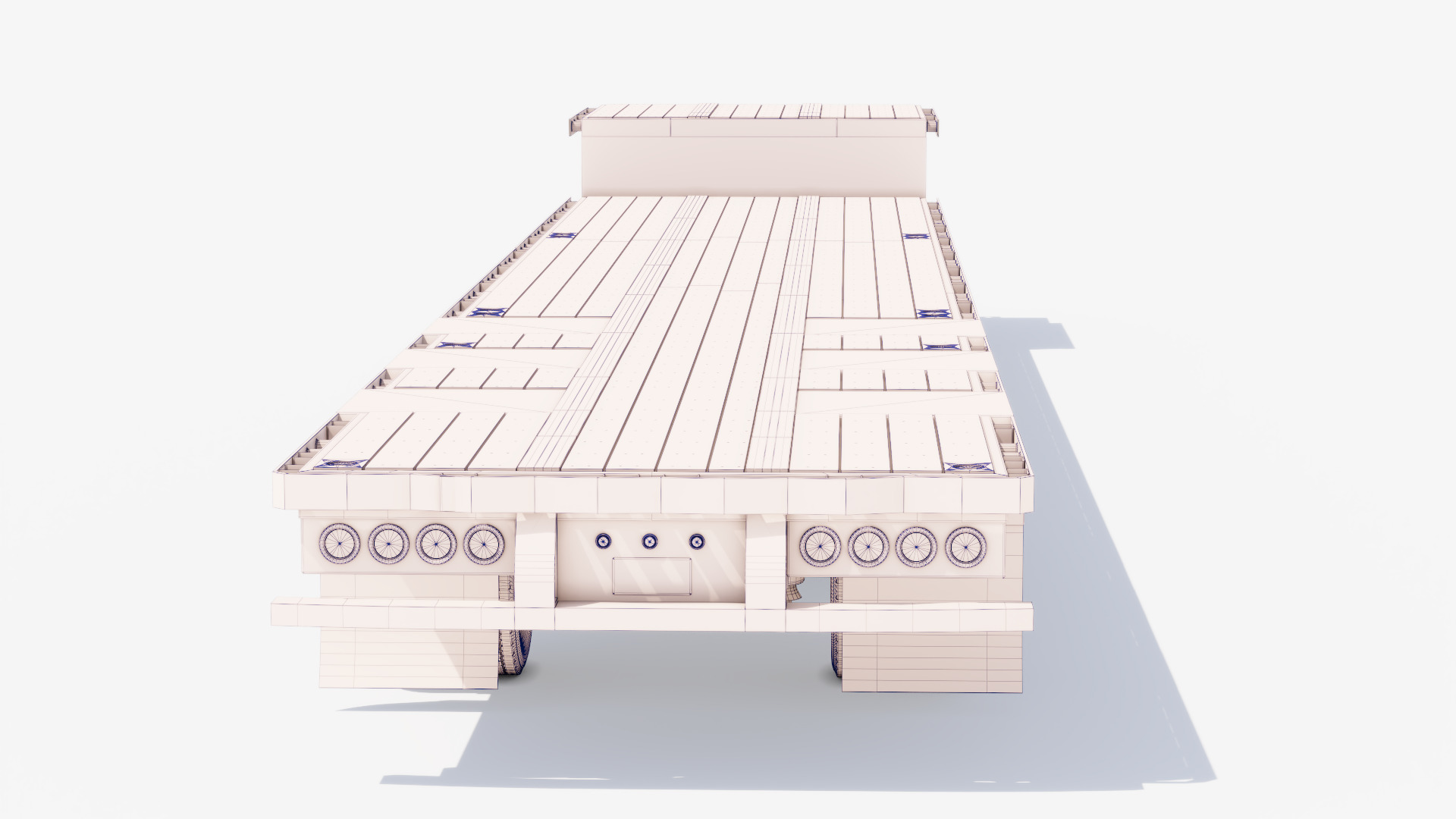 Drop Deck Trailer Low-poly 3D model_18