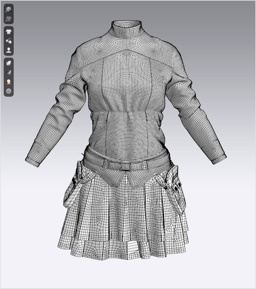 Female Uniform - 122 Marvelous Designer and Clo3D 3D model_4