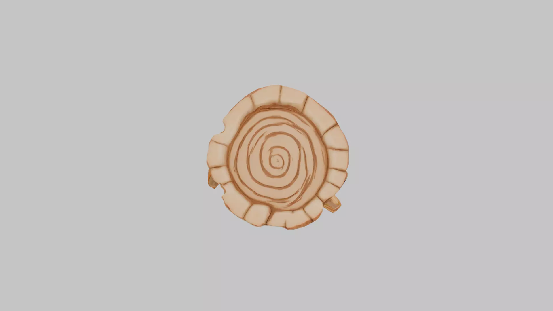 Wooden Spiral Log Low-poly 3D model