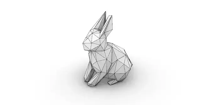 3D Printed Origami Model Kali the Rabbit
