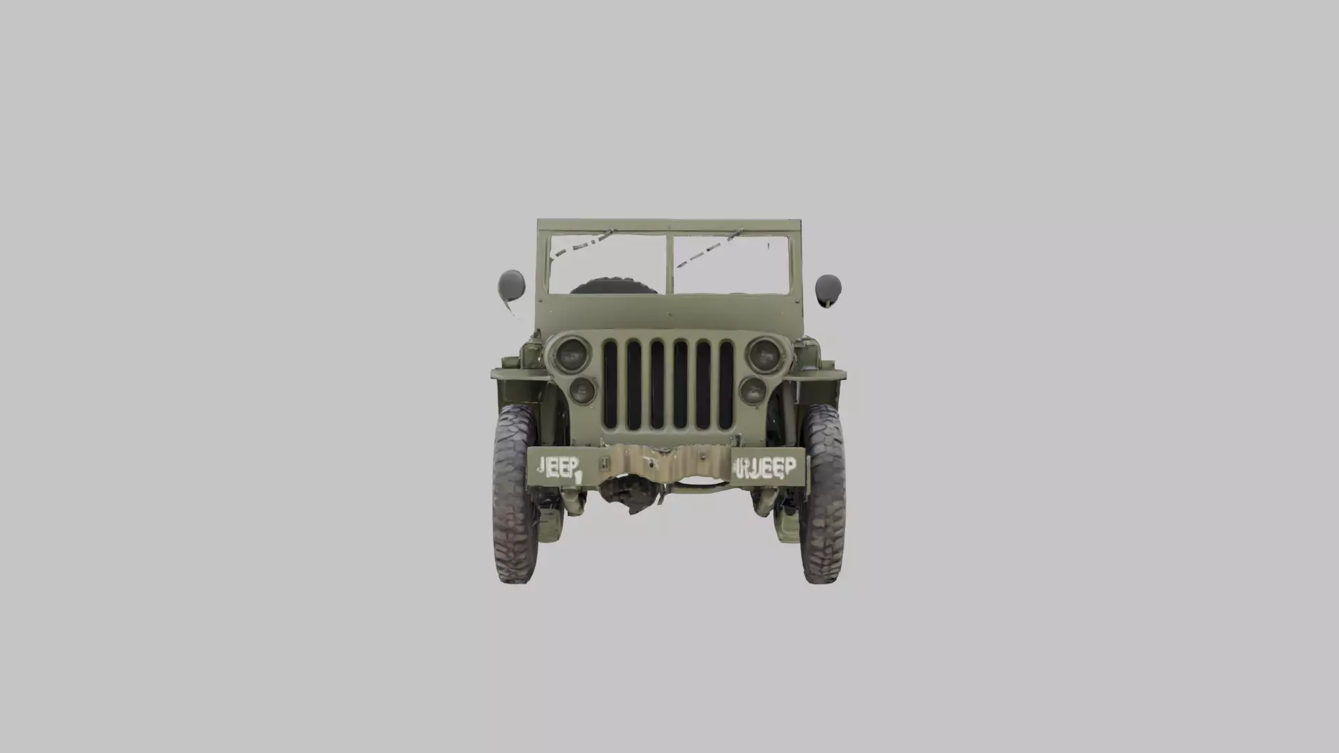 Vintage Military Jeep Low-poly 3D model