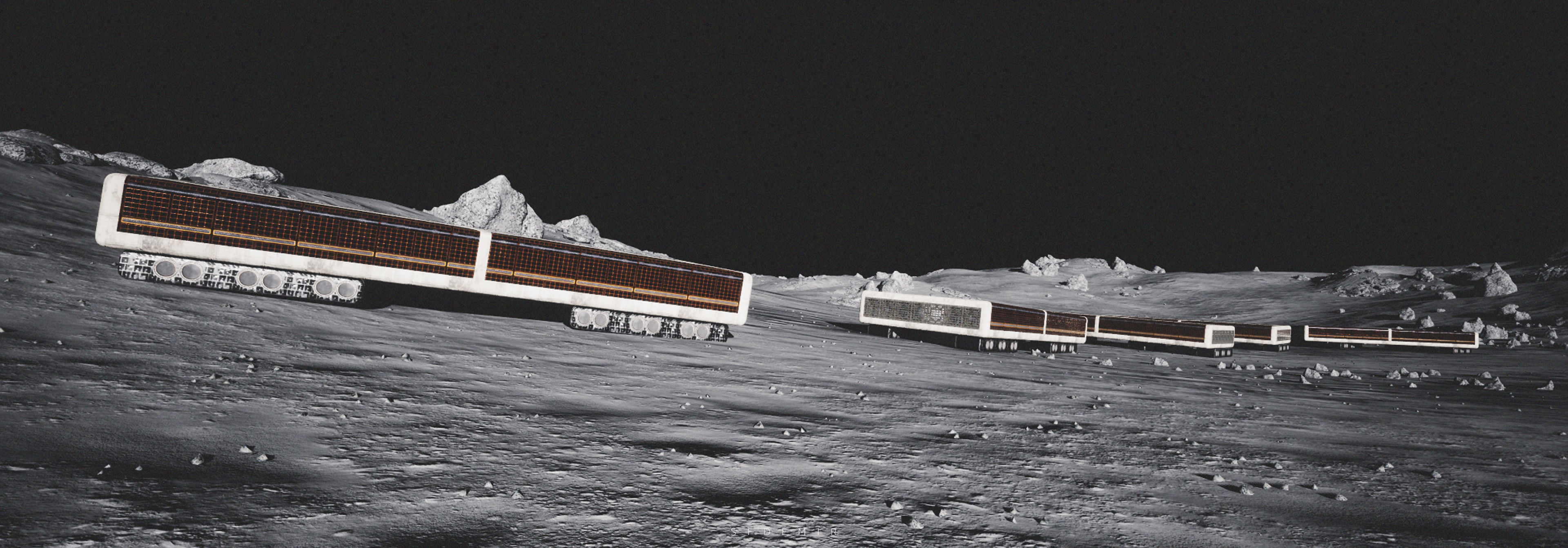 Space Explorer - Ground Ship Low-poly 3D model_1