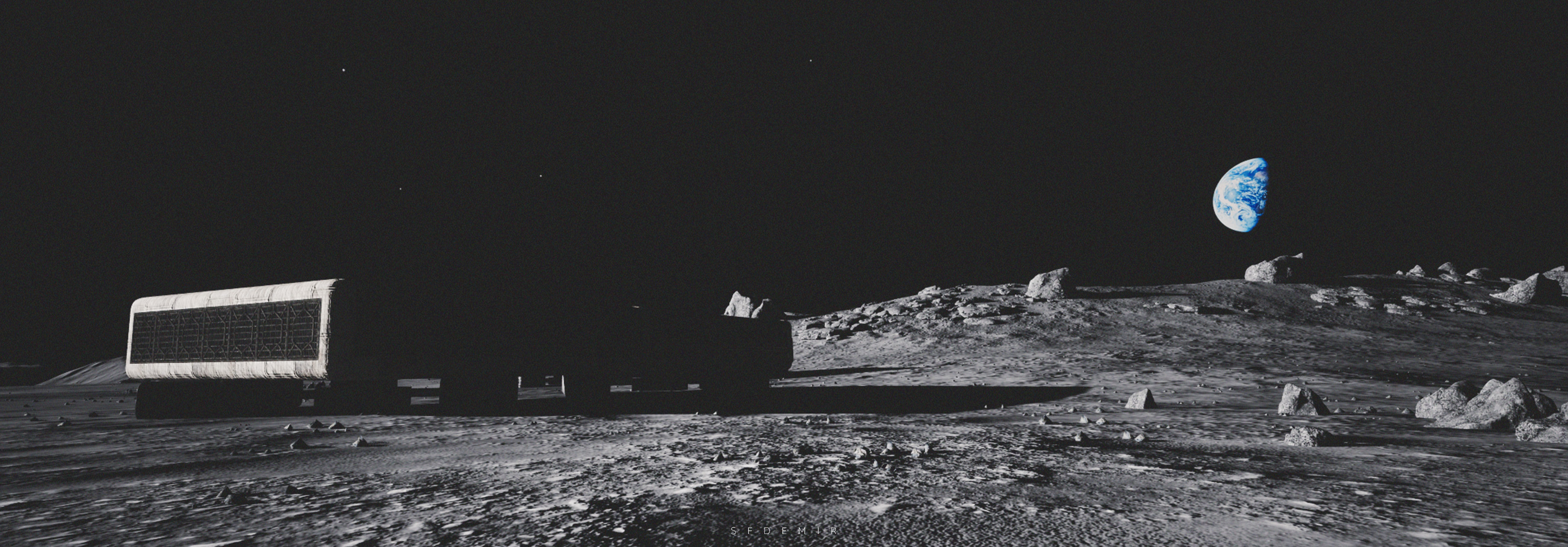 Space Explorer - Ground Ship Low-poly 3D model_3