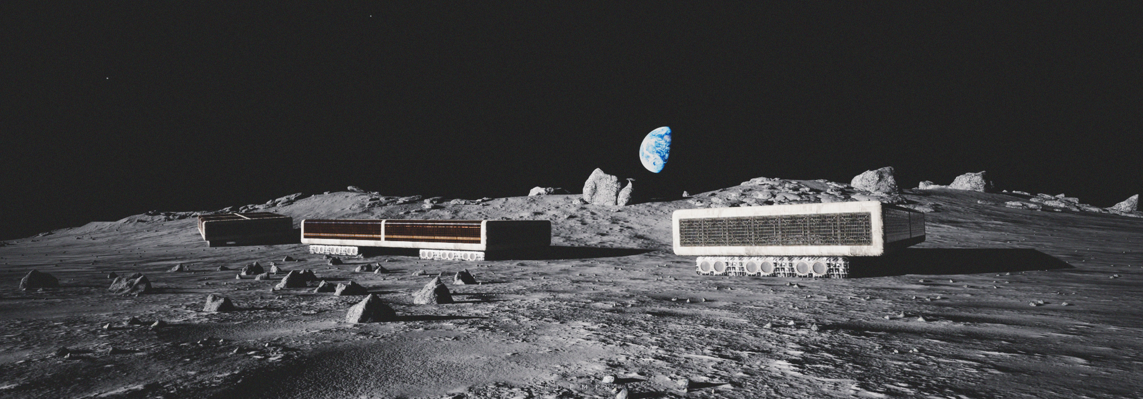 Space Explorer - Ground Ship Low-poly 3D model_2