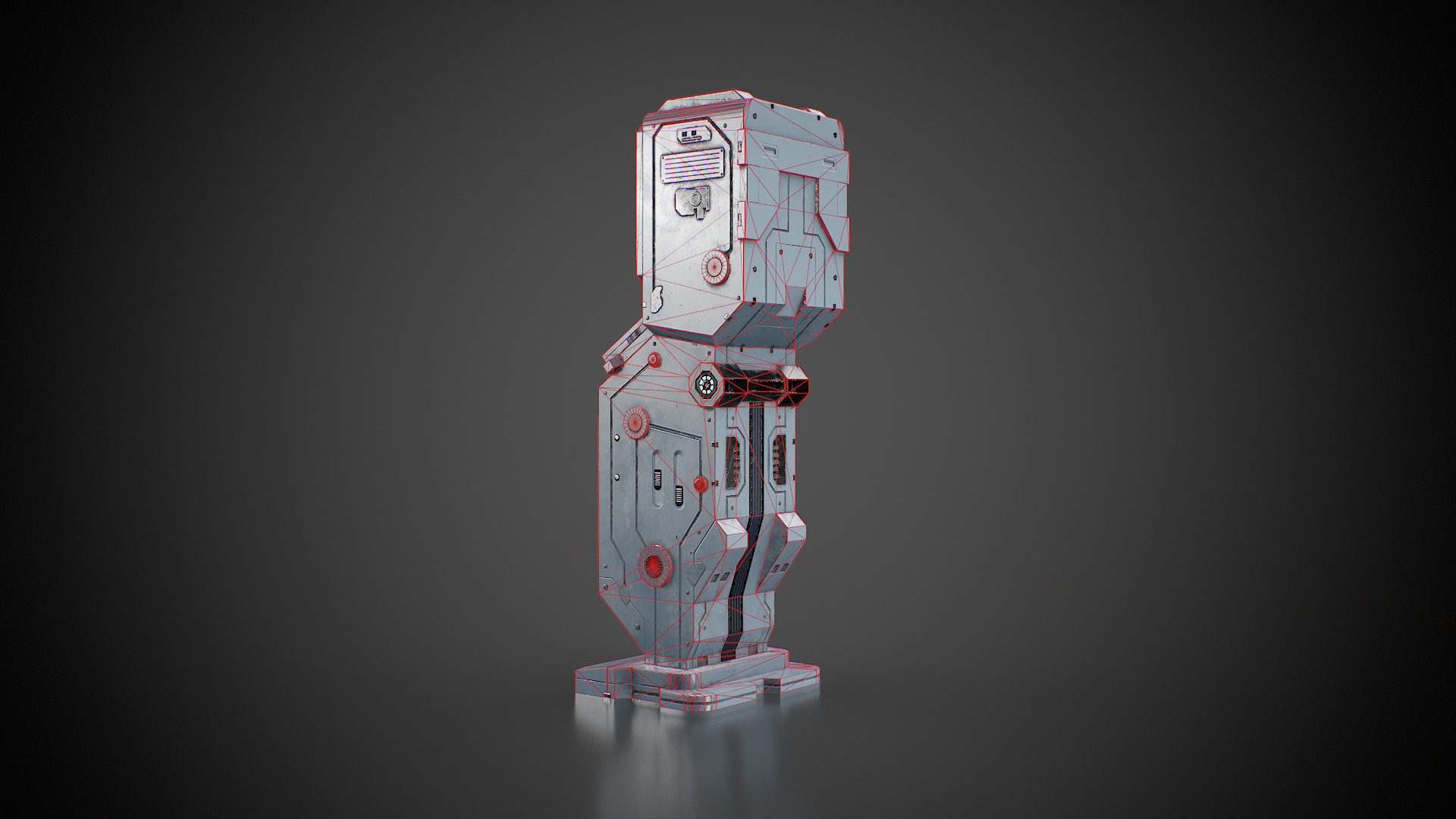 Futuristic sci-fi control terminal Low-poly 3D model_6