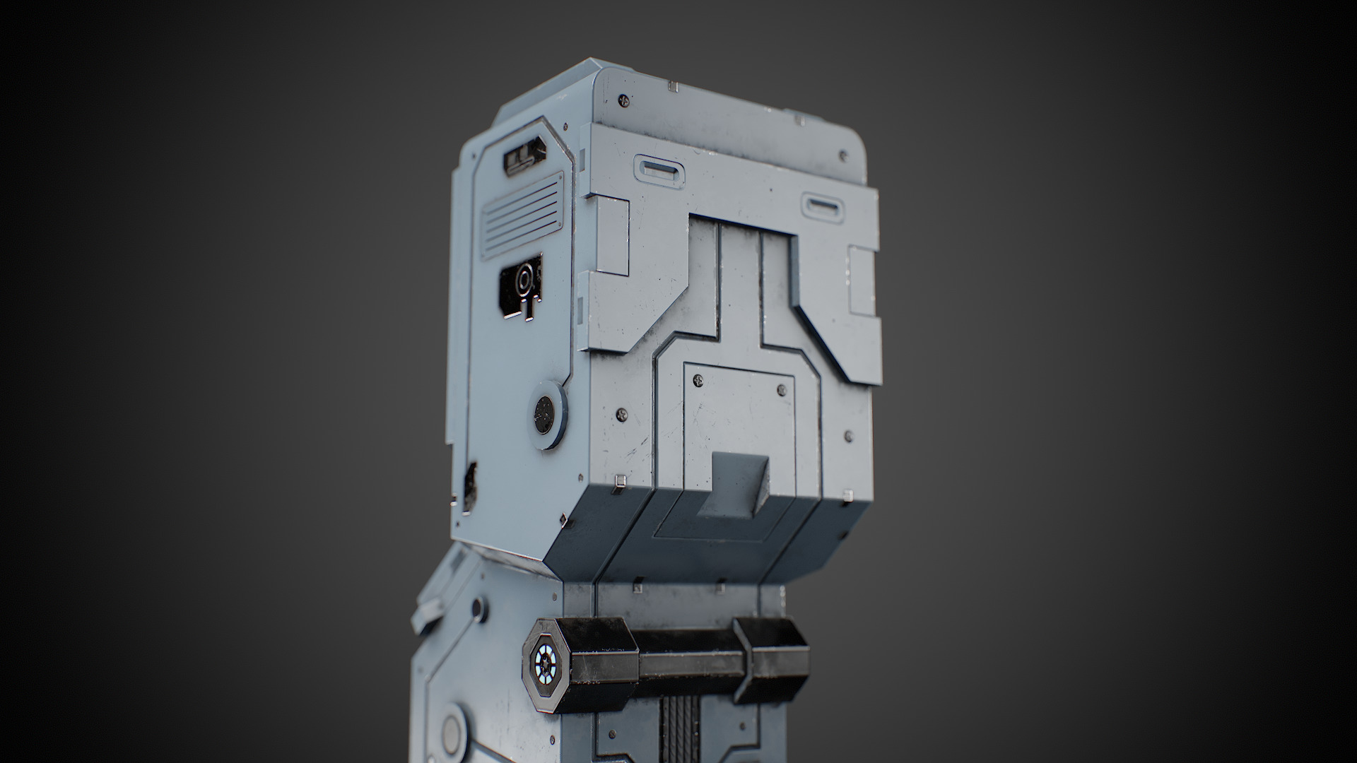 Futuristic sci-fi control terminal Low-poly 3D model_11