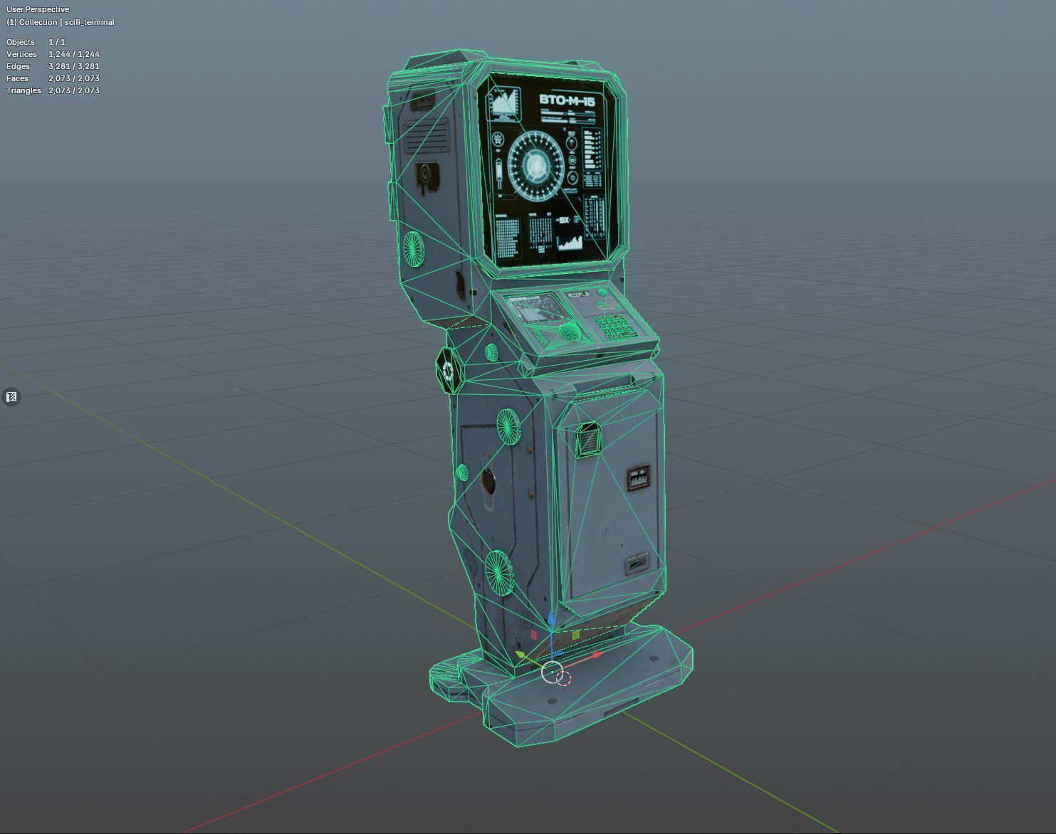 Futuristic sci-fi control terminal Low-poly 3D model_22