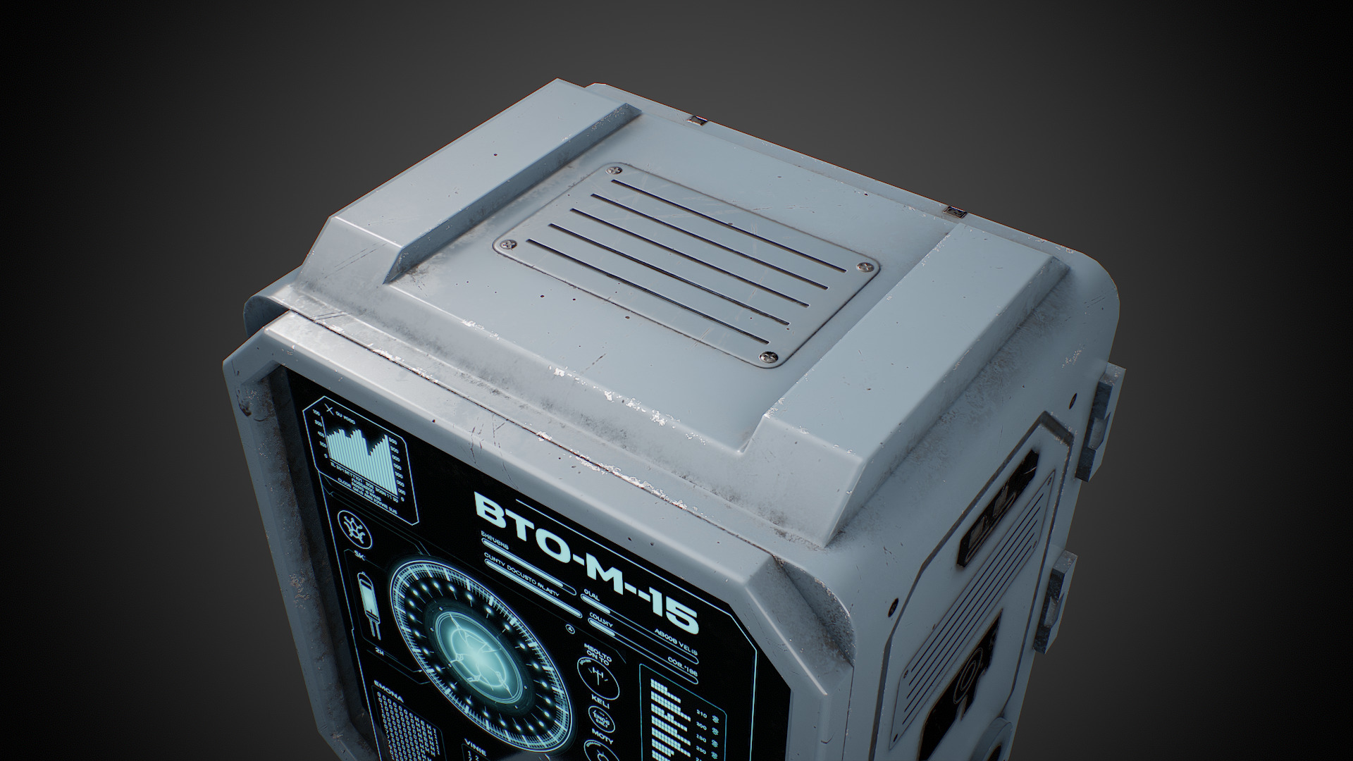 Futuristic sci-fi control terminal Low-poly 3D model_19