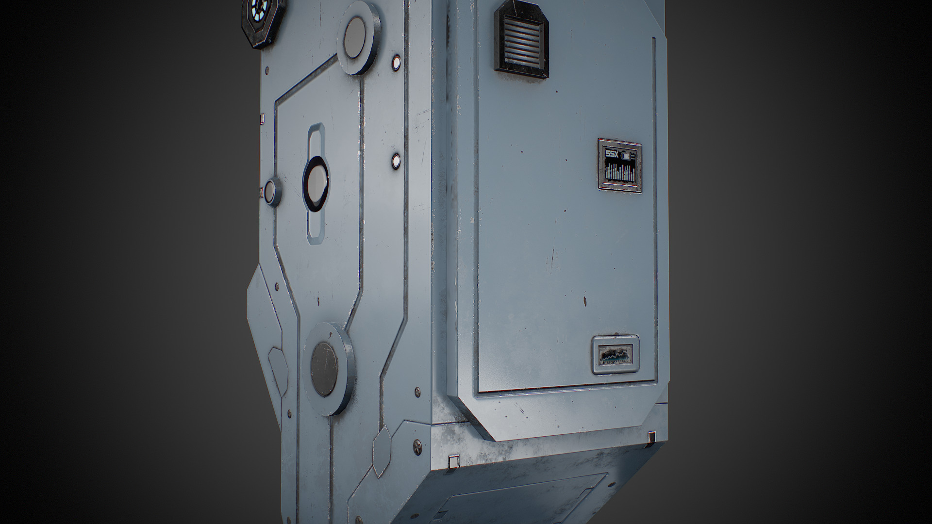Futuristic sci-fi control terminal Low-poly 3D model_13