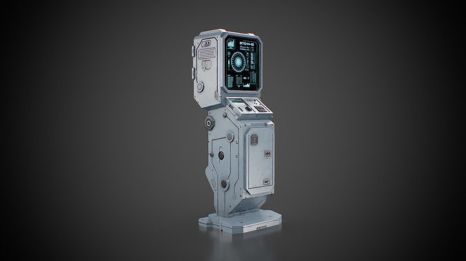 Futuristic sci-fi control terminal  Low-poly 3D model