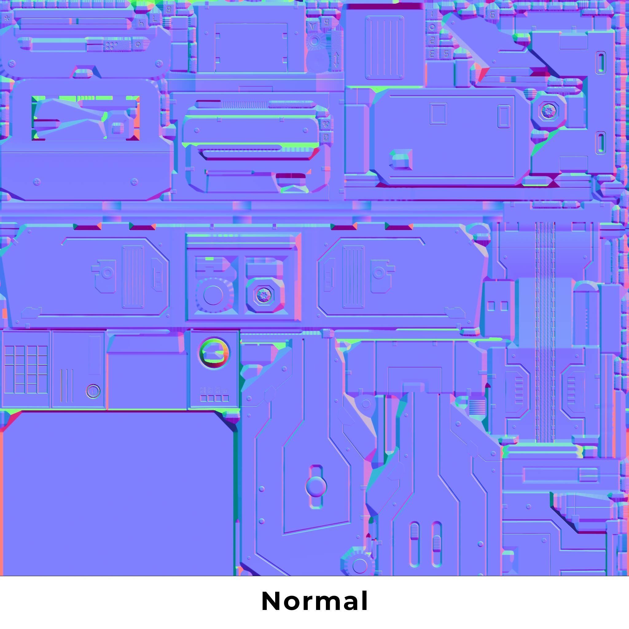 Futuristic sci-fi control terminal Low-poly 3D model_28