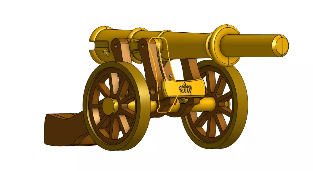 Napoleonische Feldkanone Artilleriegeschuetz Miniaturmodell 3D print model