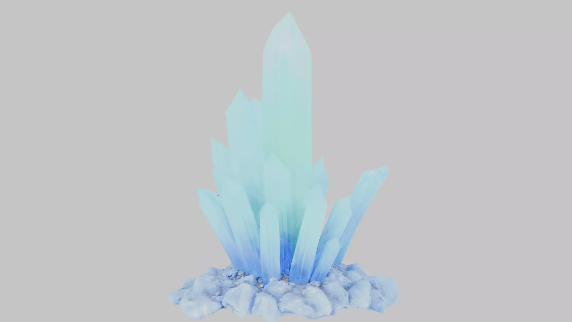 Spiky Crystal Cactus Low-poly 3D model_0