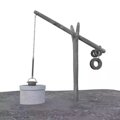 Animated Old Rustic Well