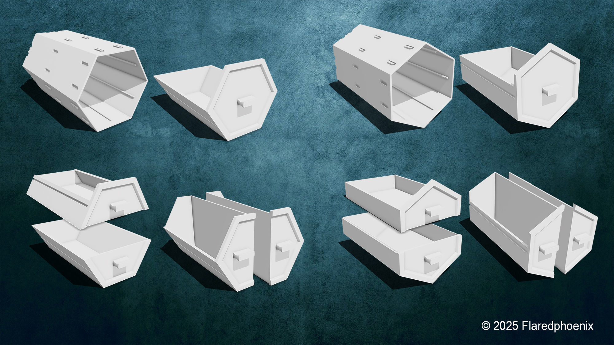 Hexagon Box System 3D print model_4
