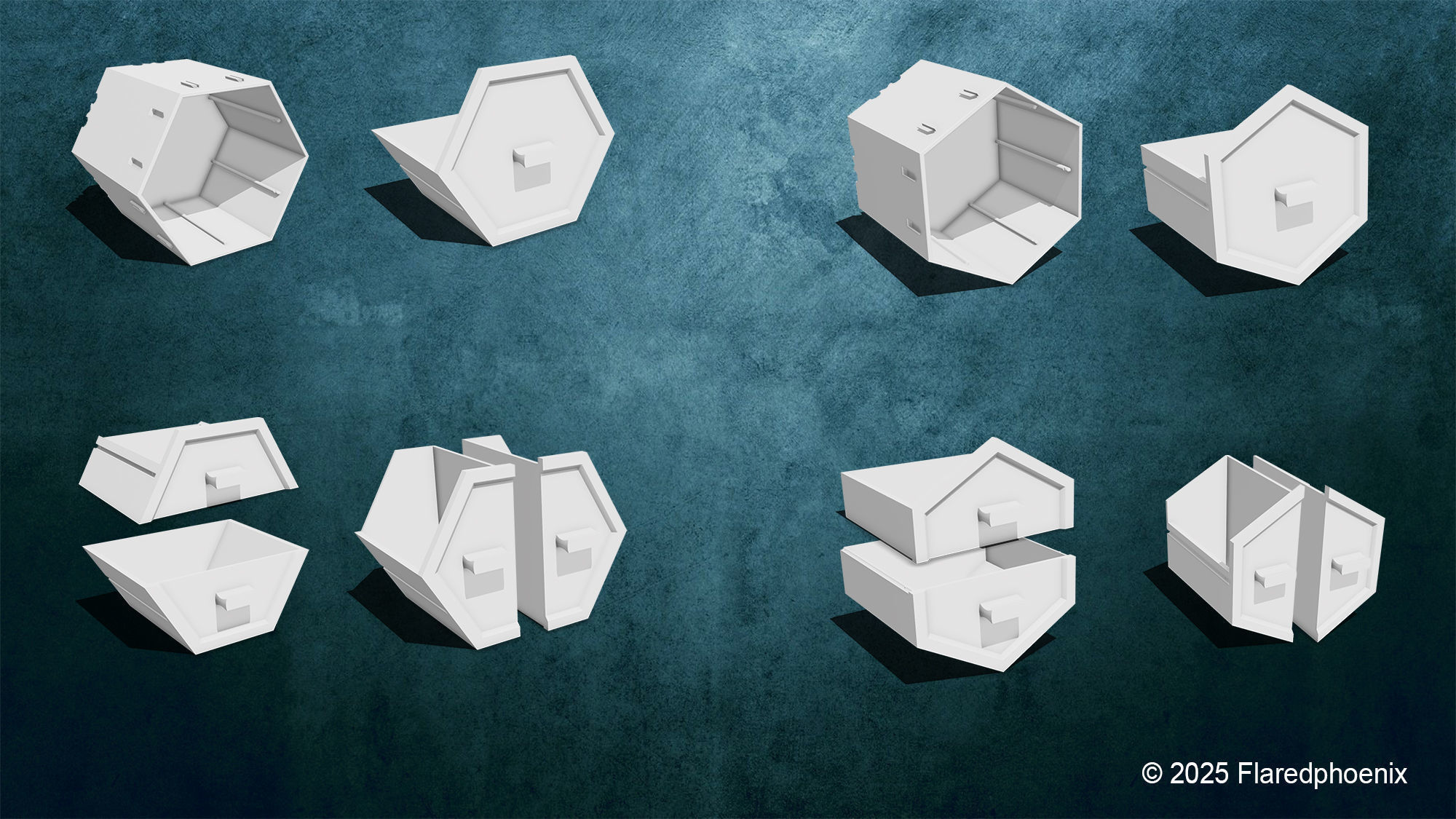 Hexagon Box System 3D print model_1