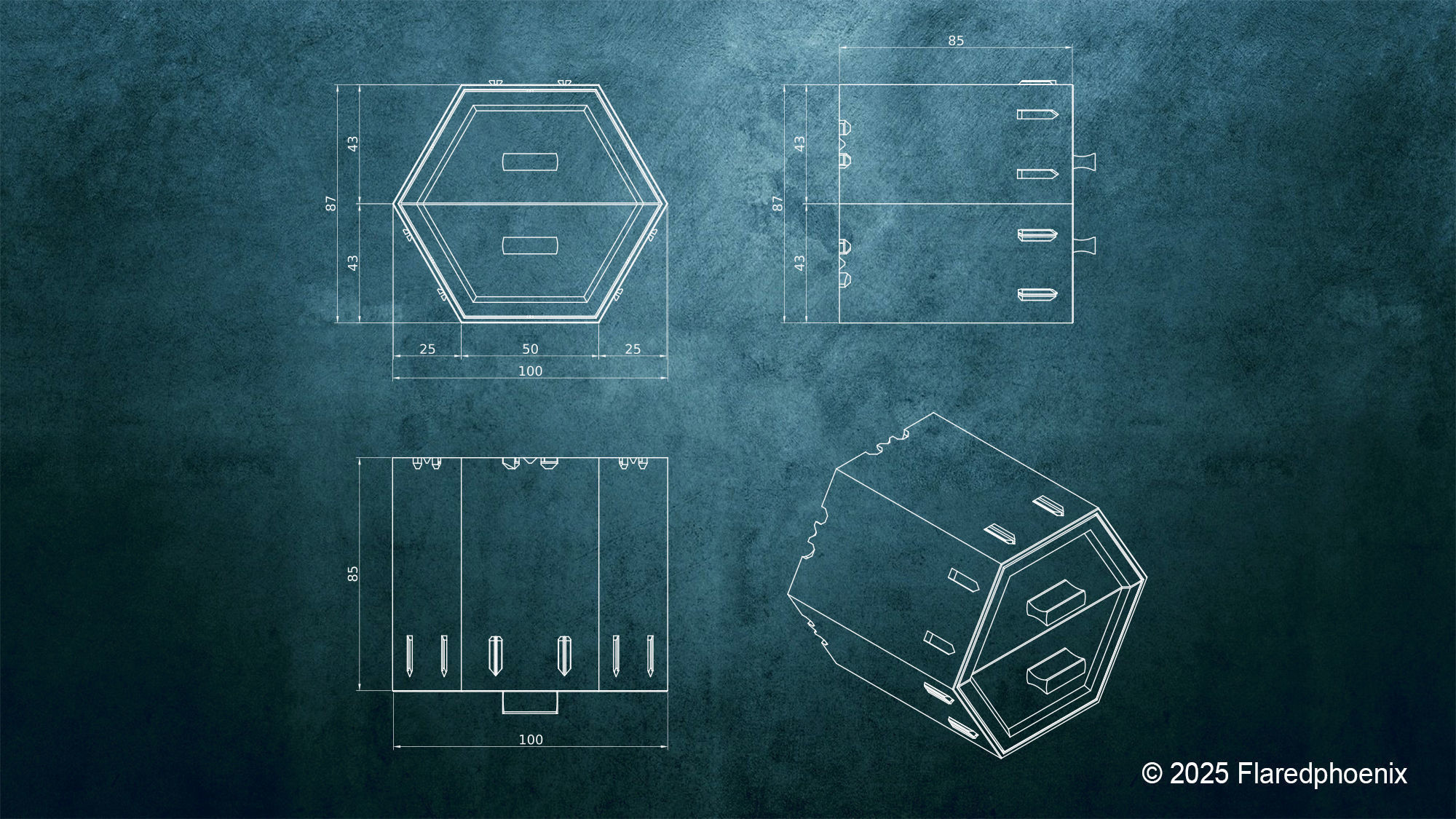Hexagon Box System 3D print model_3